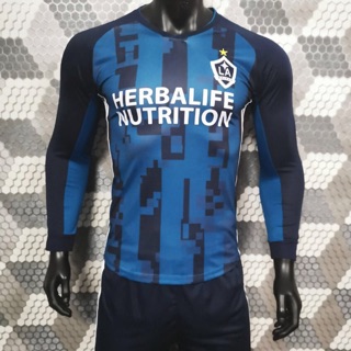 Bộ đồ đá banh galaxy sọc xanh tay dài 2019/2020