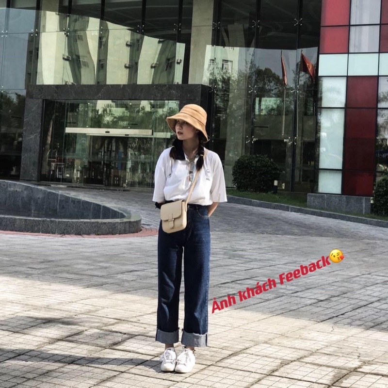 Quần Jeans Ống Suông Gập Gấu - Hàng Quảng Châu  [ẢNH THẬT]