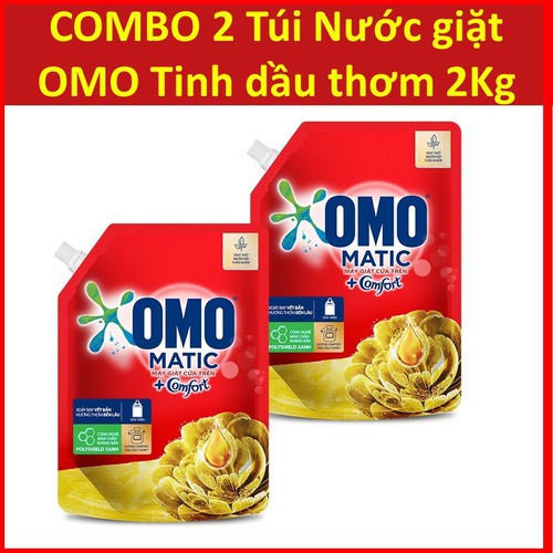 Combo 2 túi Omo tinh dầu vàng 2kg