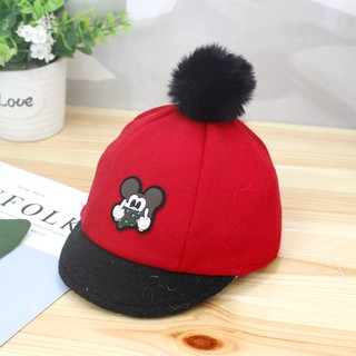 Mũ lưỡi trai quả bông M005-mickey đỏ cho bé từ 0-1T trẻ sơ sinh