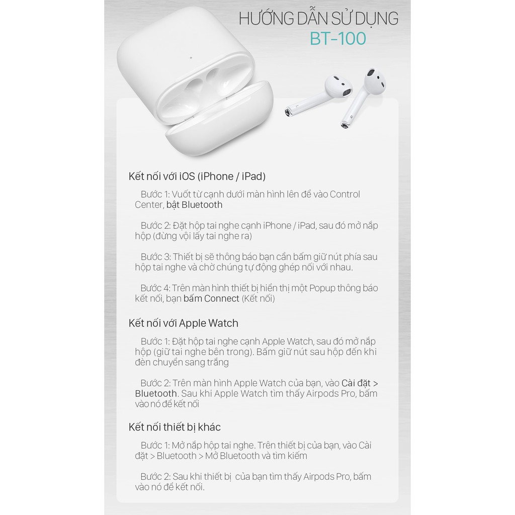 Tai nghe bluetooth nhét tai chống ồn chính hãng airpods cao cấp dùng cho iPhone Samsung OPPO VIVO HUAWEI XI