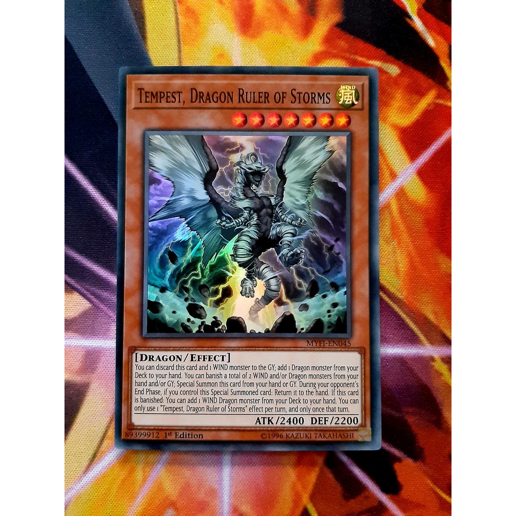 THẺ BÀI YUGIOH - Mint90- MONSTER -Tempest, Dragon Ruler of Storms - Super