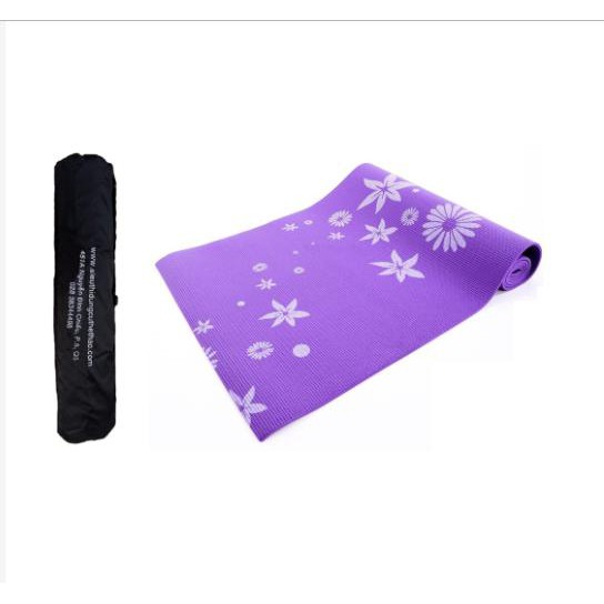Thảm tập Gym &amp; Yoga có hoa văn kích thước 1m75 x 61cm x 5mm (Có túi đựng kèm)