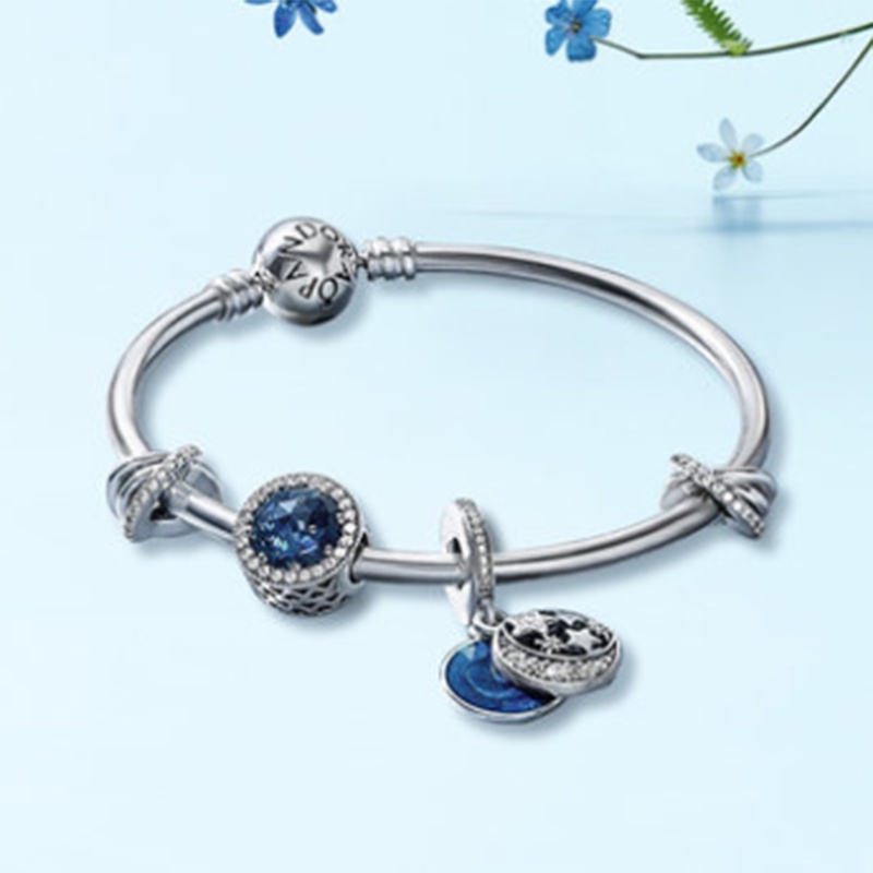 Phụ kiện trang sức Hermes Diy Câu chuyện cổ tích đầy sao mới của Pan's Star Blue Heart of the Ocean