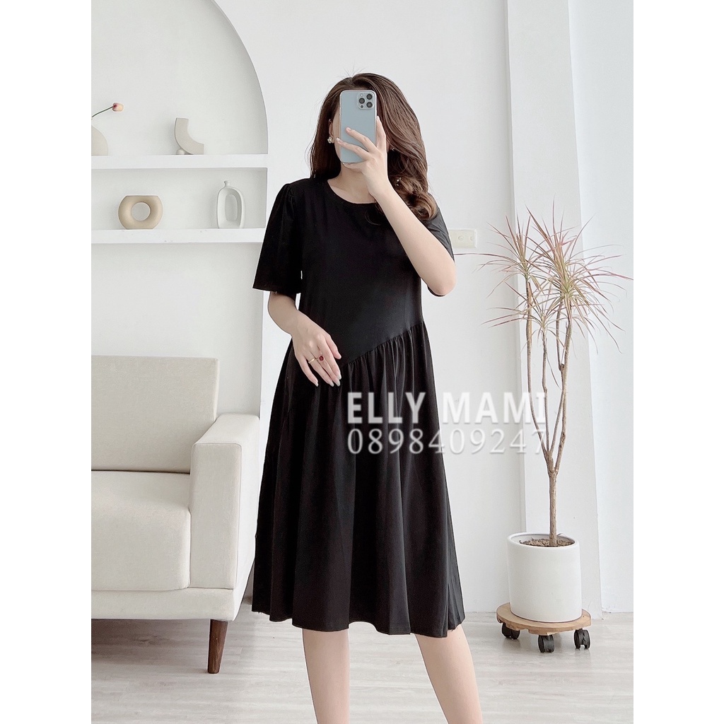 ( 40kg - 85kg ) Đầm Thun Bầu , Suông Đuôi Cá Chéo Form Dễ Mặc Thoải Mái Suốt Thai Kì &amp; Sau Sinh Thiết Kế Cao Cấp