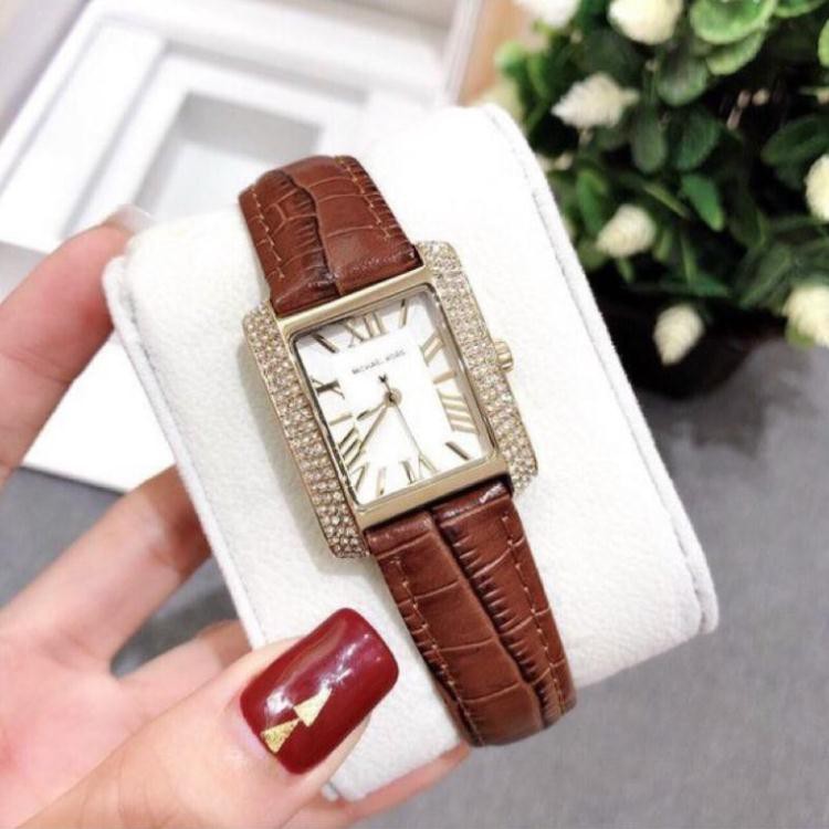 (Sale) Sale Đồng hồ Nữ dây da mặt chữ nhật Michael Kors Mk2335 (có hình thật)