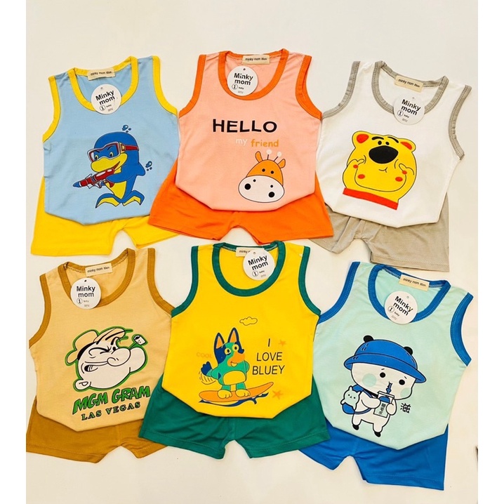 Bộ thun lạnh 3 lỗ cho bé trai và bé gái từ 6 -17kg