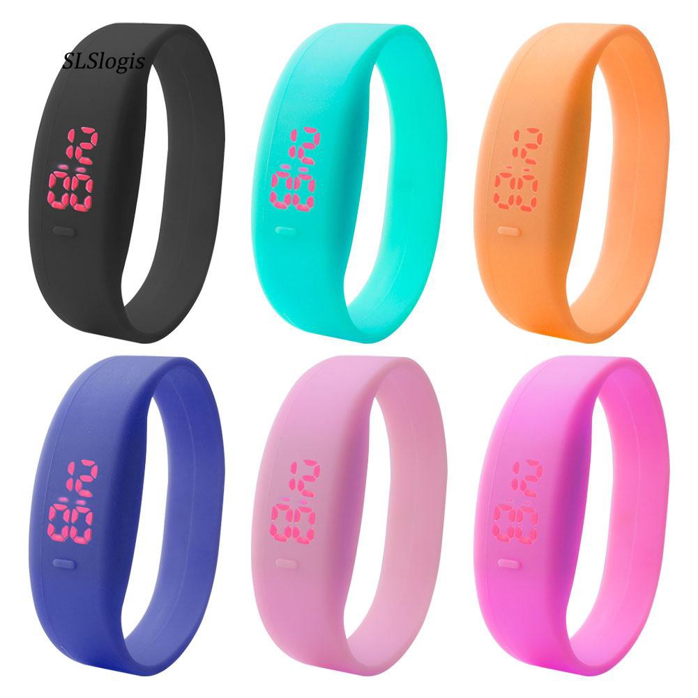 Đồng hồ điện tử màu trơn Unisex dây đeo silicon thể thao | BigBuy360 - bigbuy360.vn