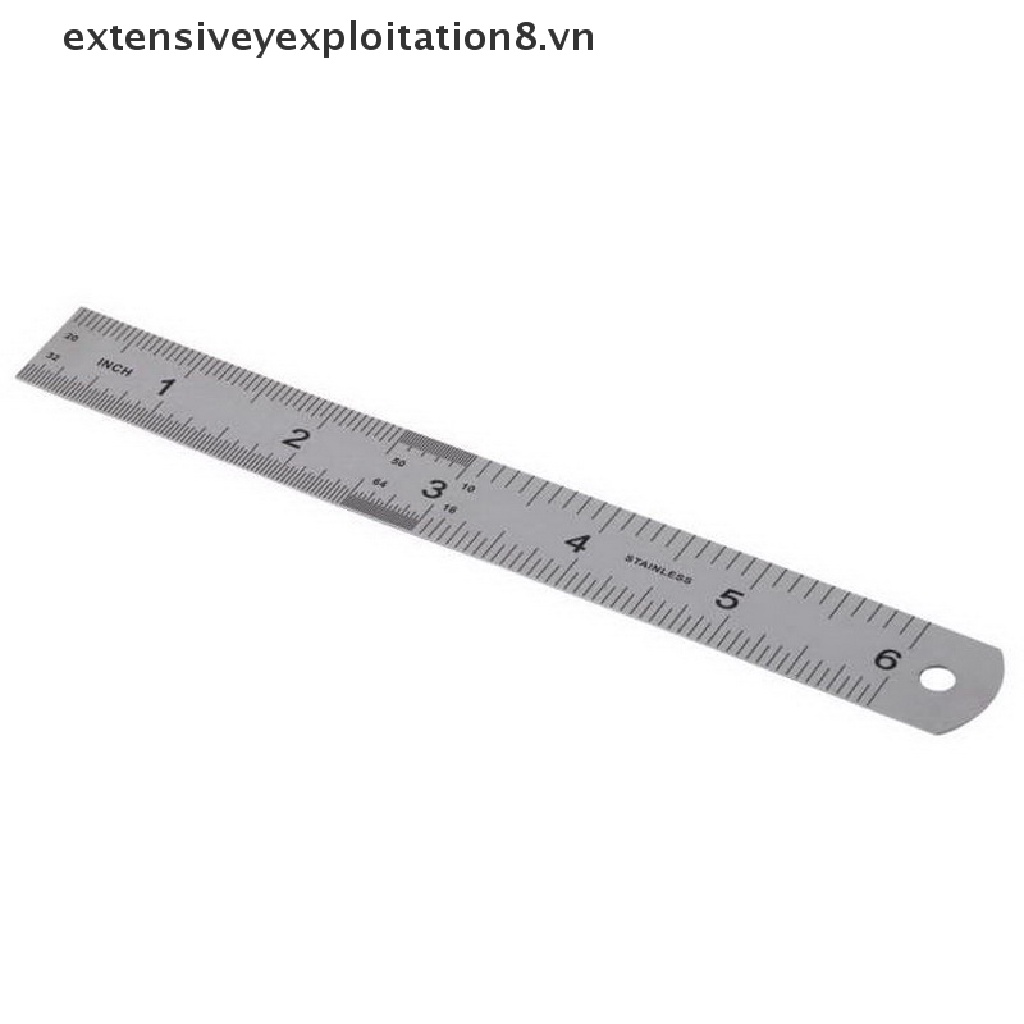 Thước đo 2 mặt bằng thép không gỉ 15cm 6inch