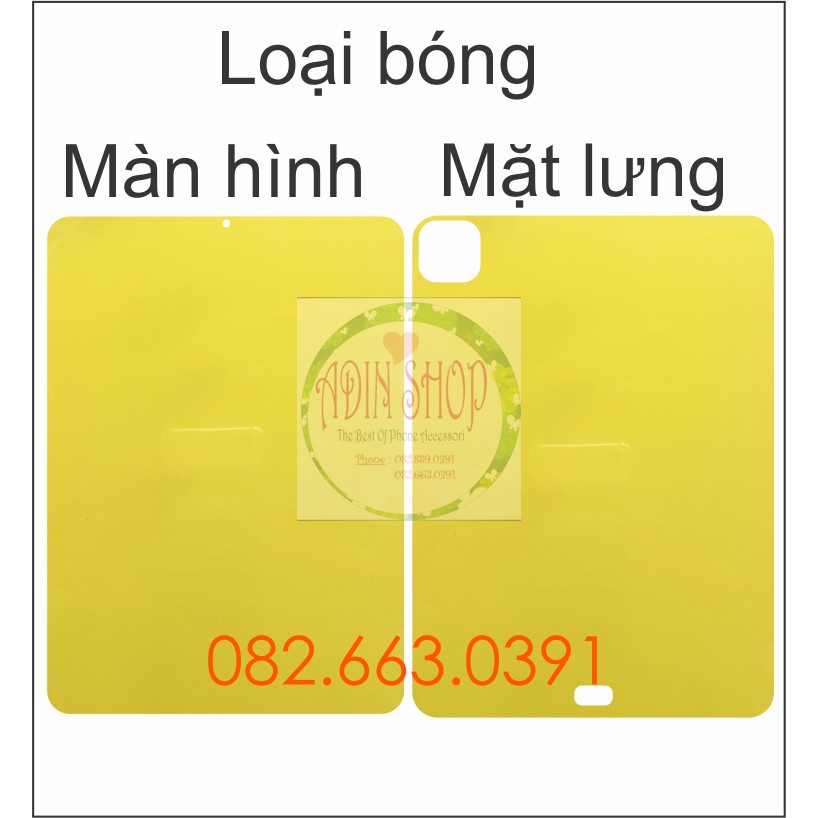 Dán màn hình, mặt lưng PPF iPad Pro 11 2020  loại bóng, nhám siêu bảo vệ luôn mới