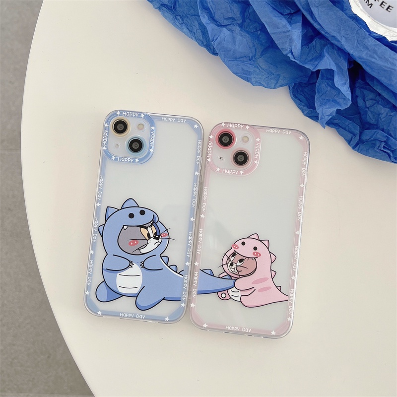 Ốp Điện Thoại Mềm Trong Suốt Chống Sốc In Hình Tom Và Jerry Cho iPhone 14 13 12 11 Pro Max XR X XS Max 7 8 Plus