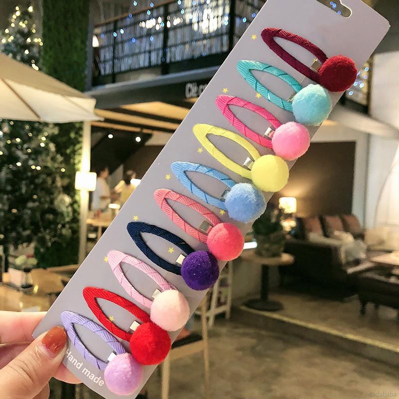 Set 10 Kẹp Tóc Hình Trái Cây Nhiều Màu Cho Bé Gái