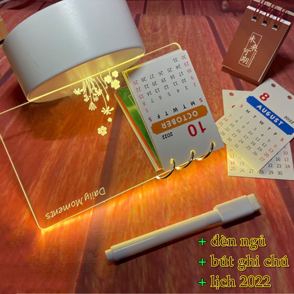 Đèn Ghi Chú Gắn Bảng Acrylic để bàn làm việc, làm đèn trang trí, đèn ngủ Trang Trí Phòng Ngủ Bảo hành Lỗi 1 Đổi 1