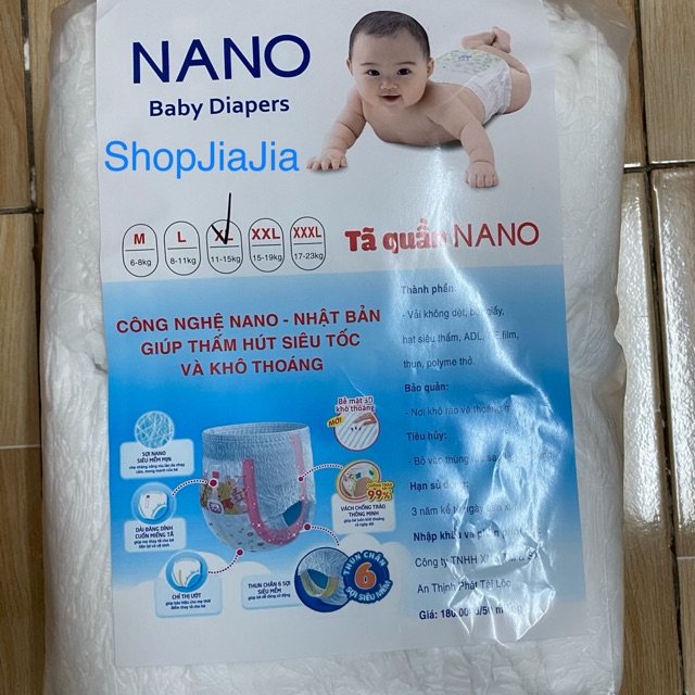 50 BỈM TÃ QUẦN NANO ( HANA) size XL XXL XXXL