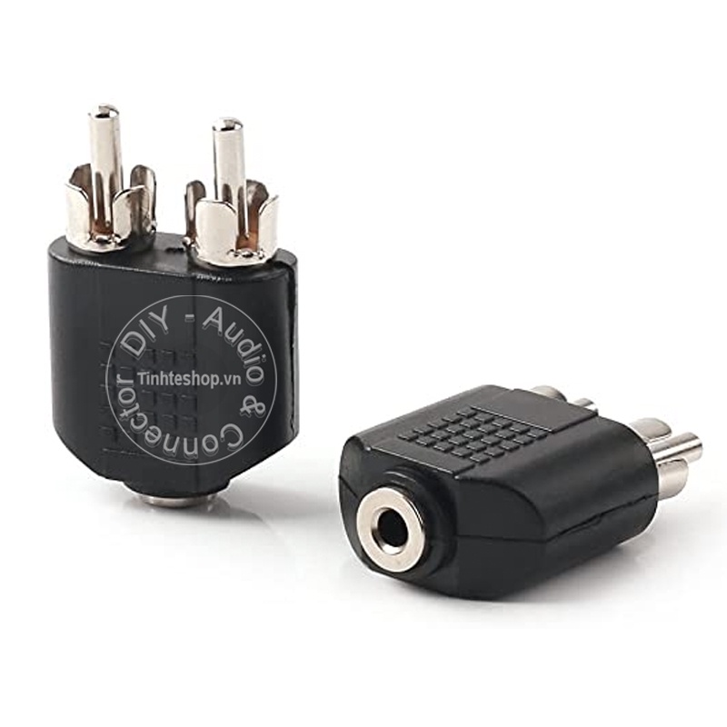 Jack chuyển 3.5mm ra 2 AV 1 chiếc - 3.5mm female to 2 RCA male