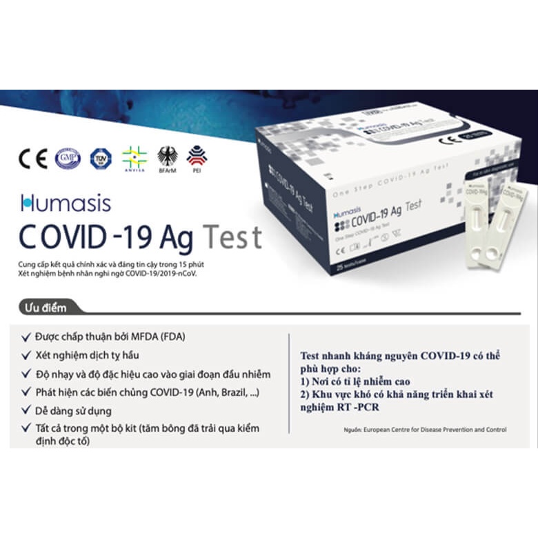Kid Test Nhanh Covid-19 Humasis, Que Test Nhanh Chính Hãng Hàn Quốc, Chính Xác 99.9%