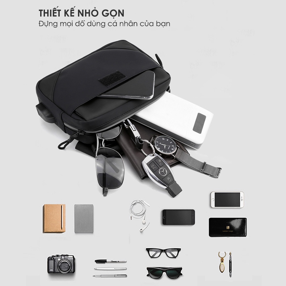 Túi đeo chéo nam nữ Athen ACR thiết kế nhỏ gọn basic chất liệu cao cấp chống nước kích thước 14x20CM