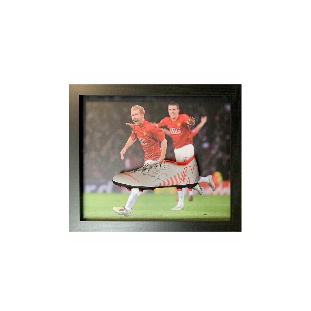 Giày chữ ký Scholes Manchester United shoes sign frame bóng đá cầu thủ