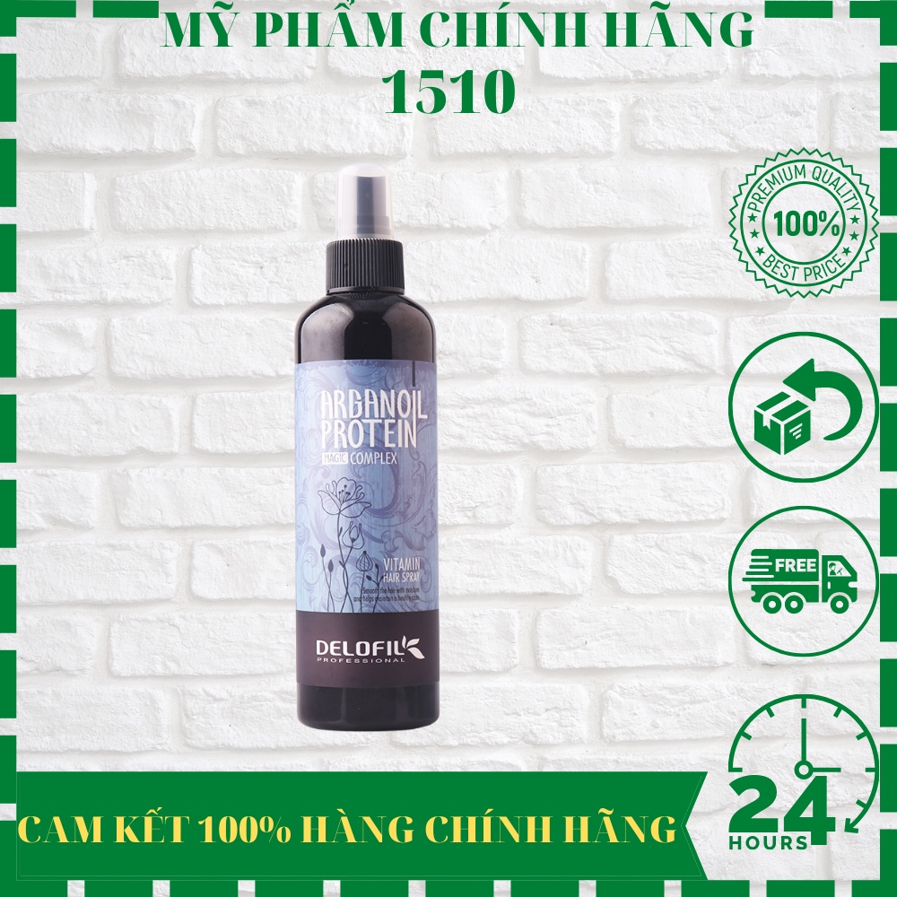 XỊT DƯỠNG VITAMIN DELOFIL HAIR SPRAY, Phục Hồi Tóc Khô Xơ, Chẻ Ngọn, Giúp Bóng Mượt Mềm Mại chai 260ml