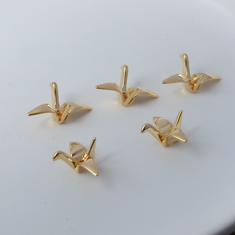 Túi Đồng 14k Lỗ Rỗng Dày 10 * 23mm Hình Chim Hạc Sang Trọng Dùng Làm Trang Sức diy