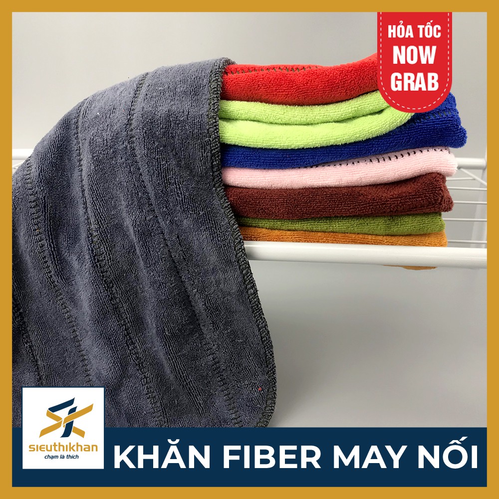 Khăn lau đa năng may nối chất liệu microfiber thấm nước, lau sạch - KCF6