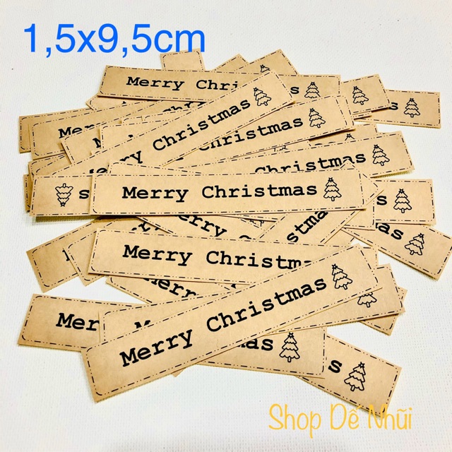 50 Nhãn Dán Sticker  Chữ “MERRY CHRISTMAS”