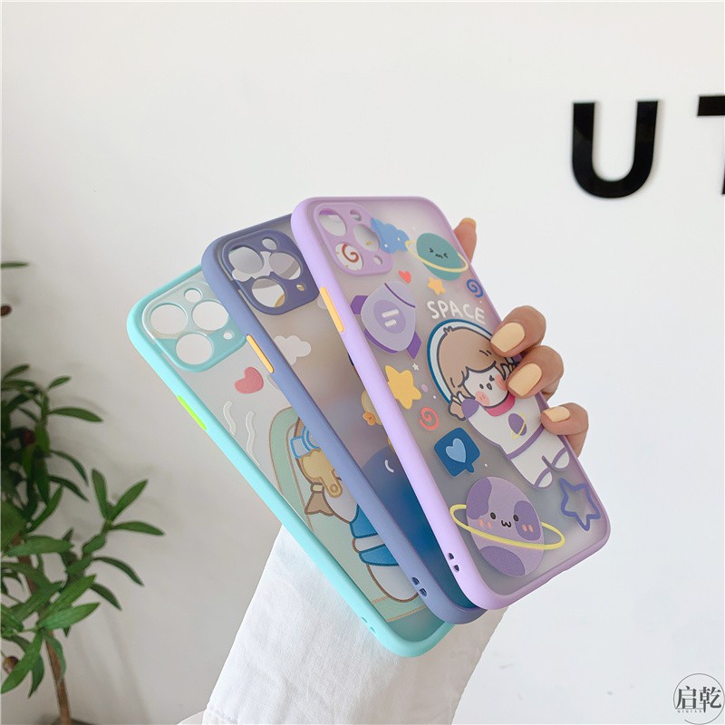 Ốp lưng iphone viền nhám Roro Daily bảo vệ camera 6/6plus/7plus/8plus/x/xs/xs max/11/11promax DT05- Dino case
