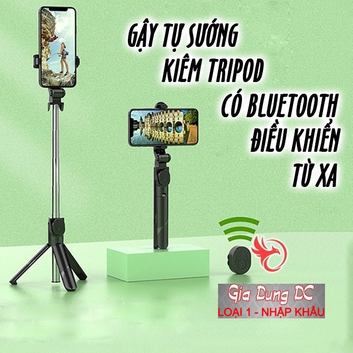 Gậy Chụp Ảnh Tự Sướng 3in1 Có Bluetooth ,3 Chân Đa Năng, Chụp Hình, Giá Đỡ Điện Thoại Livestream .