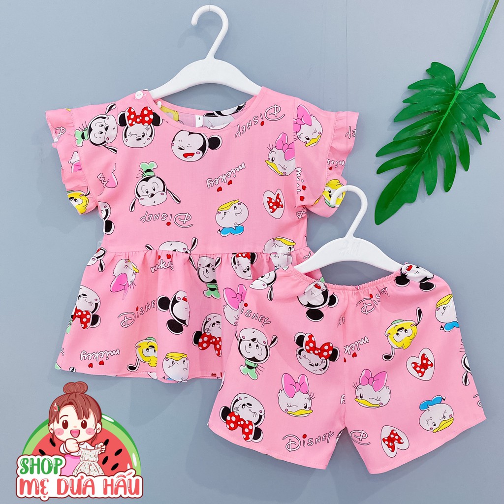 [48-68kg] Bộ lanh/ bộ tole ngắn babydoll người lớn (ghép set mẹ bé)