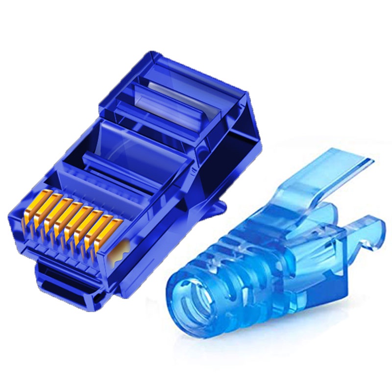 Set 50 Đầu Nối RJ45 Cat6 Kèm 50 Đầu Nối Dây Cáp Chuyên Dụng