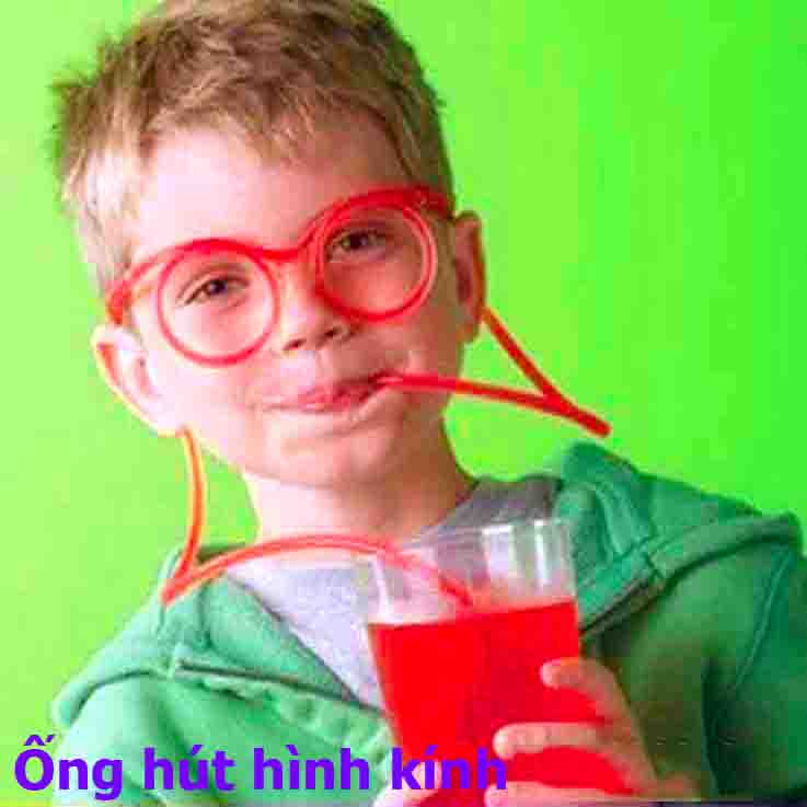Rẻ Nhất Thị Trường Ống hút thiết kế dạng mắt kính vui nhộn chất liệu nhựa dẻo dai màu tùy chọn