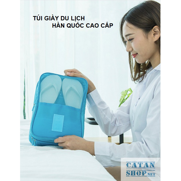 Túi Đựng Giày Cao Cấp, Túi Du Lịch Hàn Quốc, chống thấm ngăn mùi, xếp gọn đa năng trong vali túi Bag in Bag.