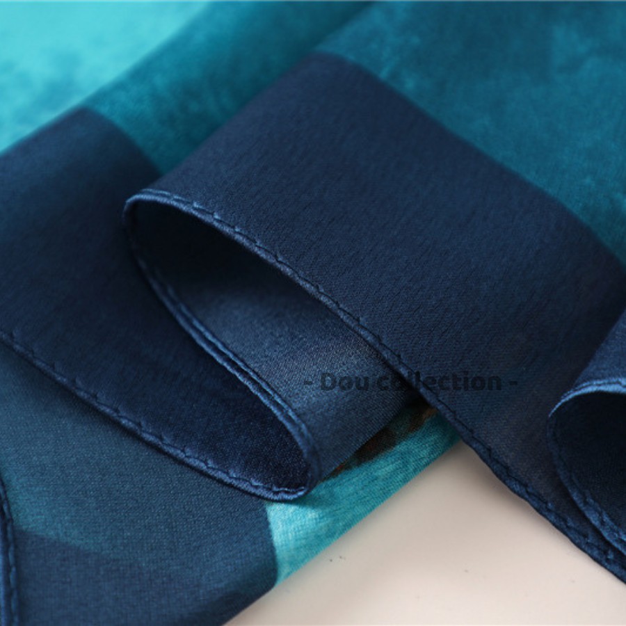 [Nowship2h] Khăn Choàng Quàng Cổ Lụa Cao Cấp Họa Tiết Hoa Du Lịch Mùa Hè Đi Biển - Chất Liệu Silk - 90x190cm - Mã KS005