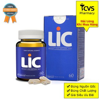 Viên Uống Giảm Cân LIC [Chính Hãng] - Đẹp Dáng Tự Tin Toả Sáng (Hộp ̉60 Viên)
