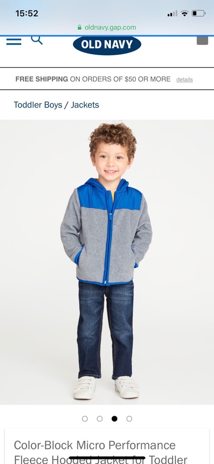 Áo khoác nỉ Old Navy cho bé trai 12/18m-5y