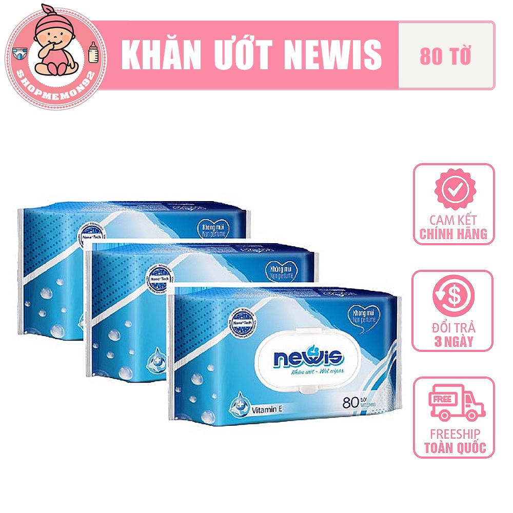 Khăn Ướt Newis Công Nghệ NaNo K Mùi 80/100 Tờ