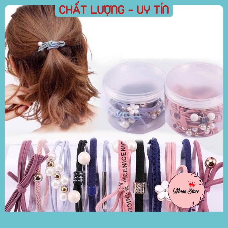 Set 12 dây buộc tóc Hàn Quốc Siêu Xinh Kèm Hộp Đựng