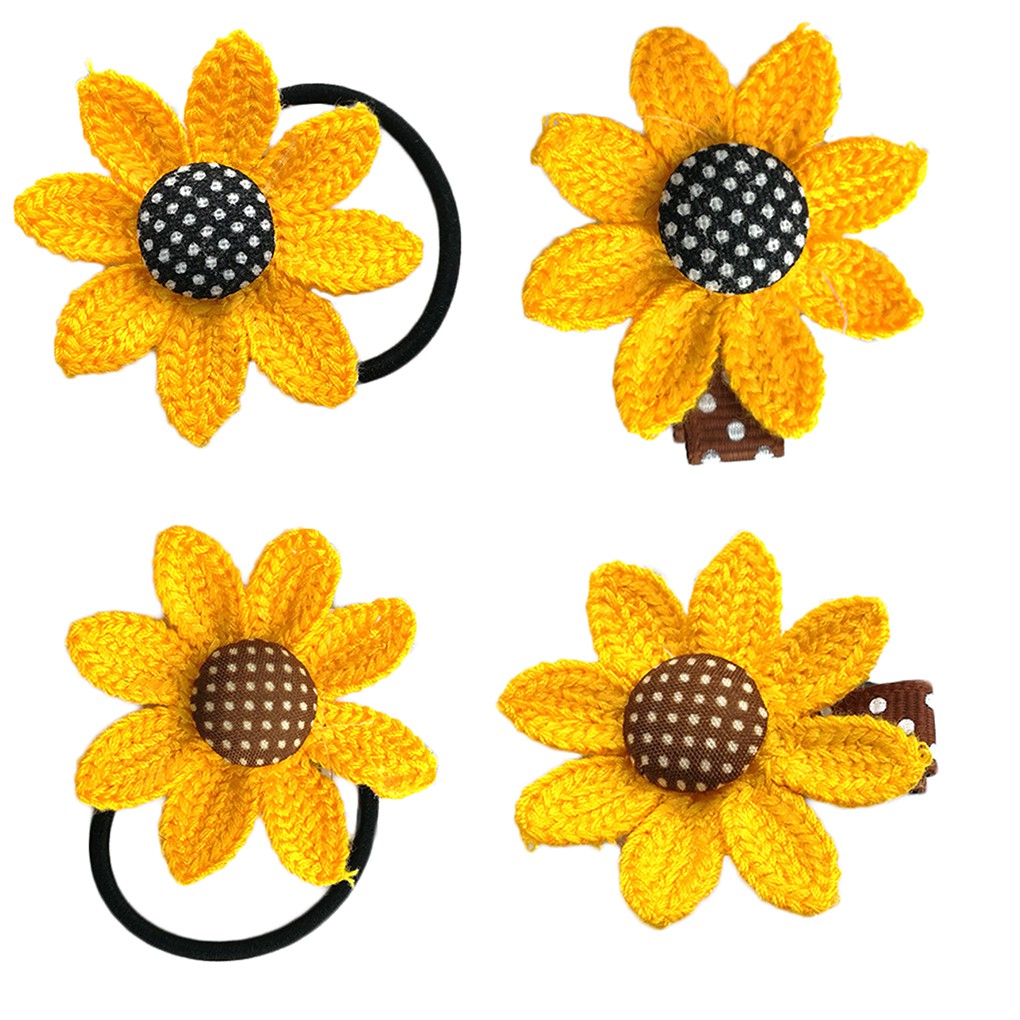 Dây Cột Tóc/Kẹp Tóc Hình Hoa Hướng Dương Cho Bé Gái