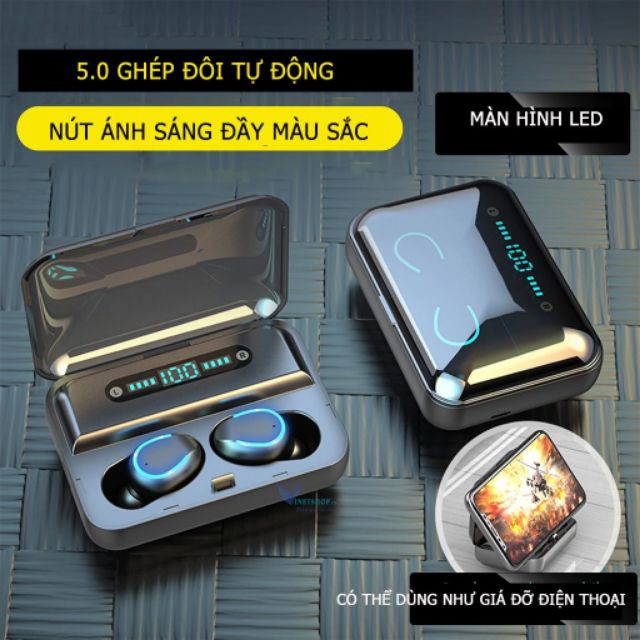 Tai nghe bluetooth AMoi F9 Pro Hiện thị led âm bass cực hay