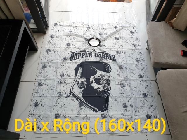 Áo Choàng Cắt Tóc Barber Khổ 160x140cm, Khăn Choàng Cắt Tóc Barber Cao Cấp.(Ảnh thật)