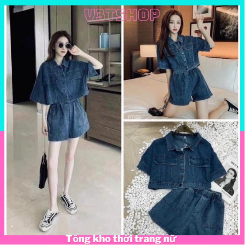 🧡🧡SET ÁO BÒ CỔ ĐỨC QUẦN SÓC SẴN HÀNG _anh that