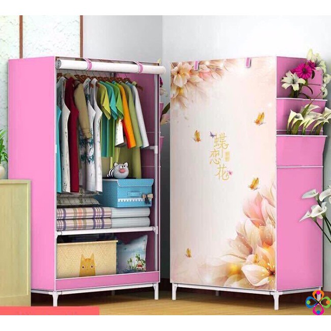 Tủ vải đựng quần áo 3D _ 1buồng 2 Ngăn Tiện Dụng - BX1328