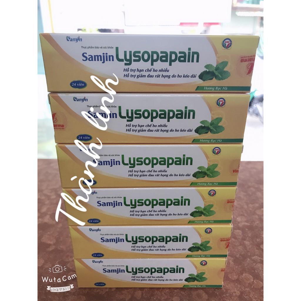 KẸO NGẬM HO, ĐAU RÁT HỌNG LYSOPAPAIN TUBE 24 VIÊN