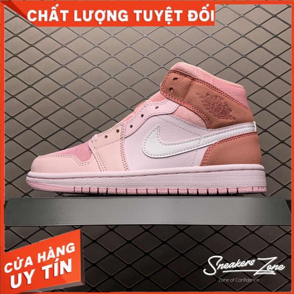 (FREESHIP+HỘP+QUÀ) Giày thể thao Sneakers AIR JORDAN 1 Mid Digital Pink màu hồng