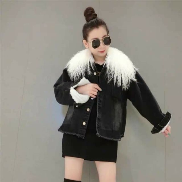 Khoác jean lót lông cao cấp