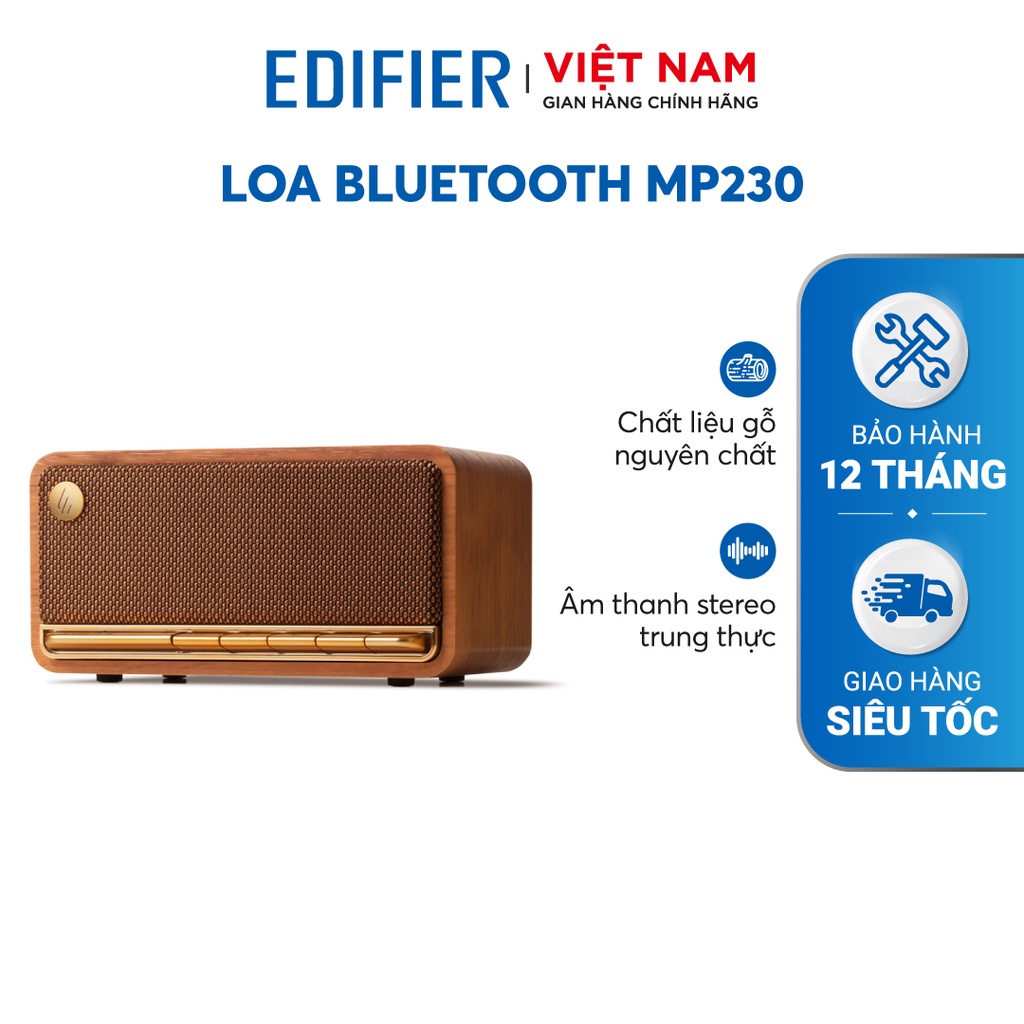 Loa Bluetooth 5.0 EDIFIER MP230 | Thiết kế cổ điển | Vỏ gỗ chống dội âm | Bảo Hành 12 Tháng