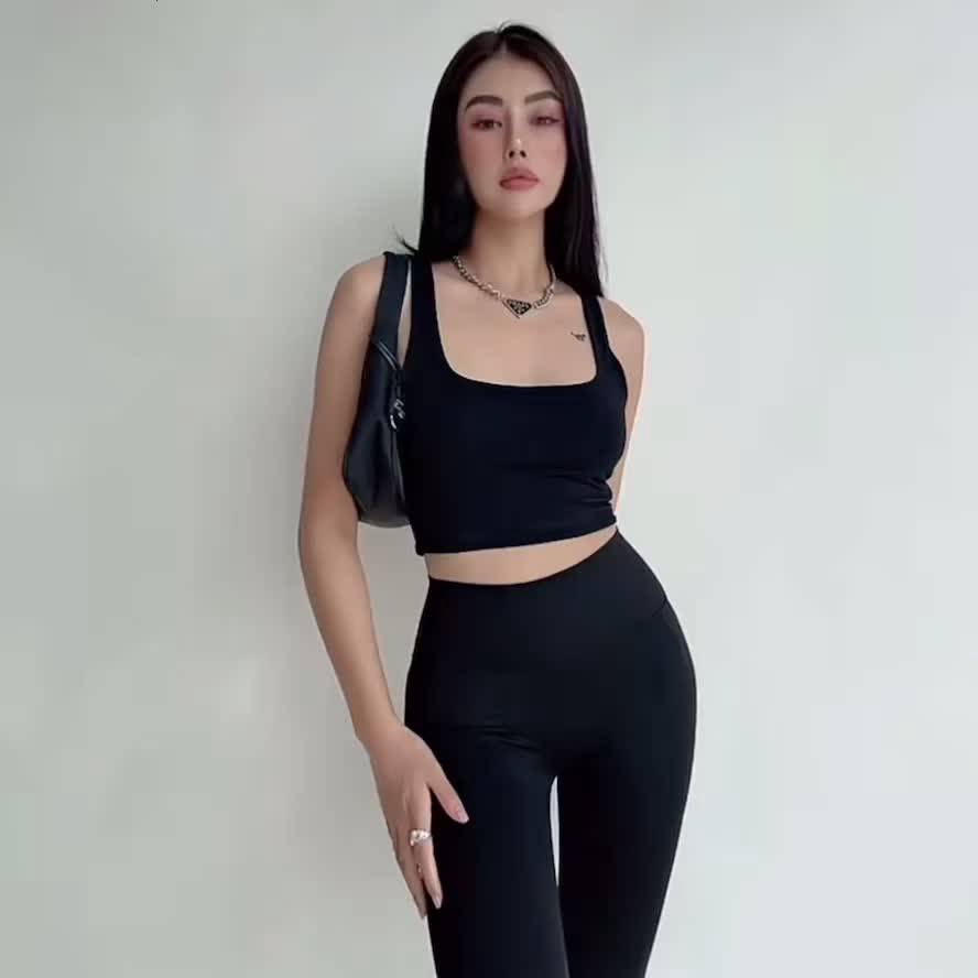 Áo Croptop Nữ Gân Tăm, Cổ Vuông Hai Dây - Tharo Clothing | BigBuy360 - bigbuy360.vn
