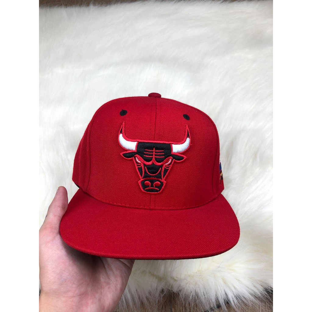 Mũ nón snapback Chicago Bulls đỏ logo đen - full tem siêu đẹp siêu cá tính freesize