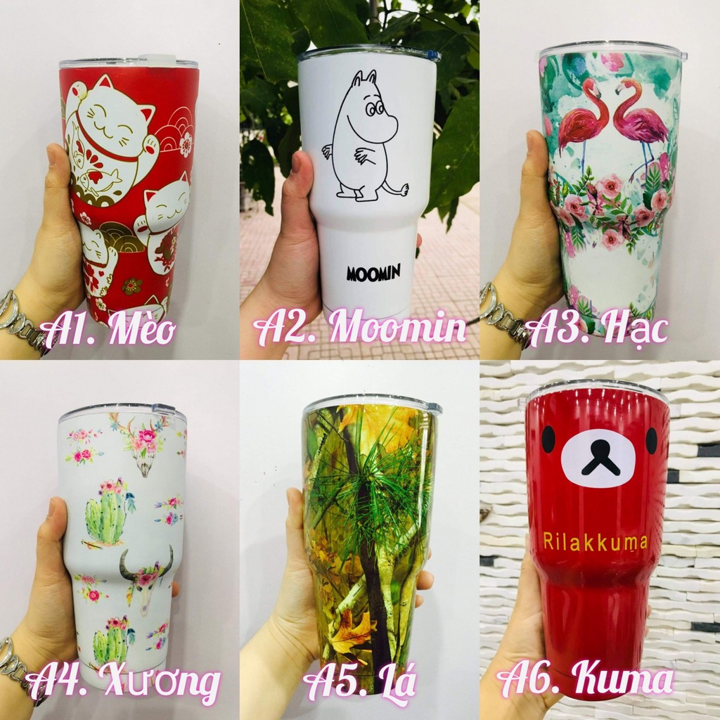 LY GIỮ NHIỆT THÁI LAN 900ML TẶNG KÈM TÚI ,ỐNG HÚT VÀ THANH RỬA