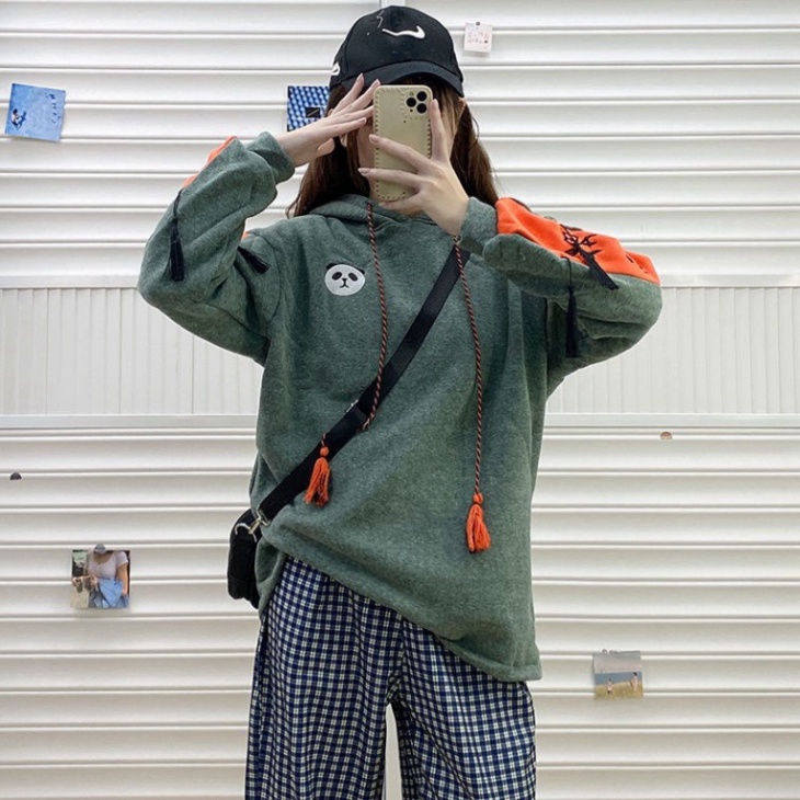 Áo Hoodie Nữ Form Rộng, Áo Nỉ Có Mũ Cute Hàng Quảng Châu Ulzzang Chất Nỉ Dày Mịn Dễ Thương | BigBuy360 - bigbuy360.vn
